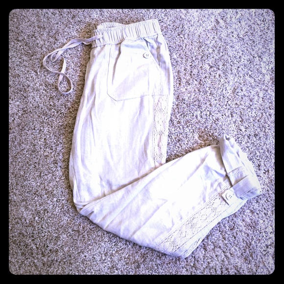 Crochet linen pants❤️