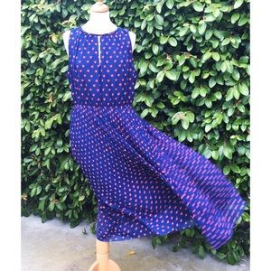 Maison Jules Heart Print Midi Dress