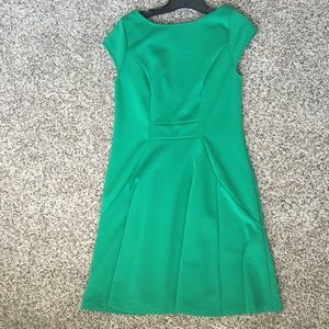 Green fit and flare dress