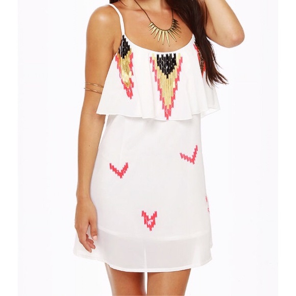 Boutique Brand Dresses & Skirts - White Aztec Sequin White Dress