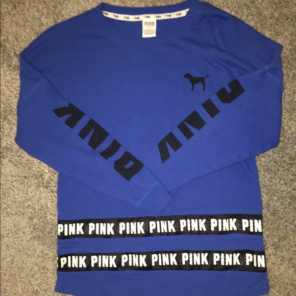 PINK Royal Blue varsity crew