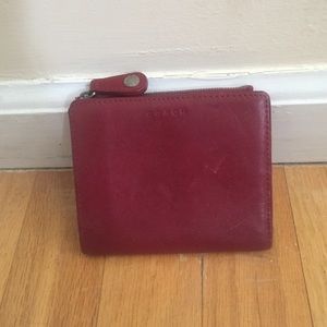 Coach red leather wallet