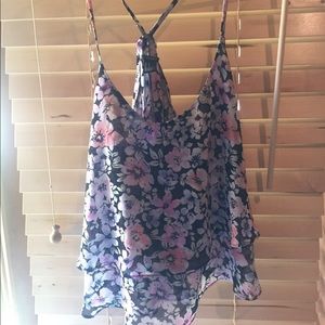 Floral racerback flowy tank top