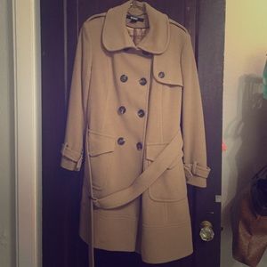 Tan, wool DKNY winter coat