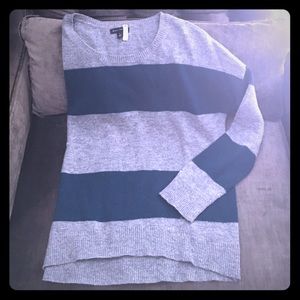 Gorgeous wool gray and teal sweater