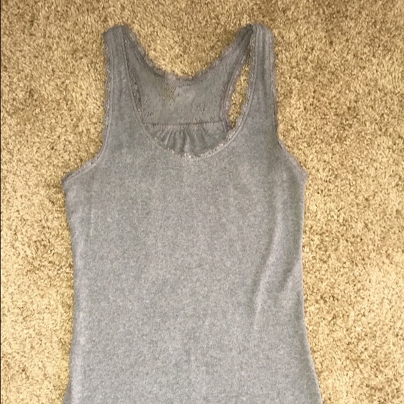 Racerback tank top with lace.