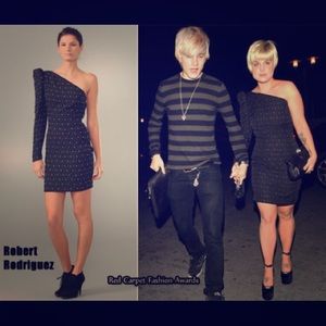 Robert Rodriguez One Sleeve Black Studded Dress