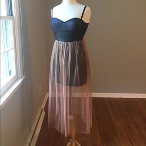 High Low Leather Corset Dress