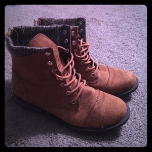 Curfew suede and crochet ankle high boots!