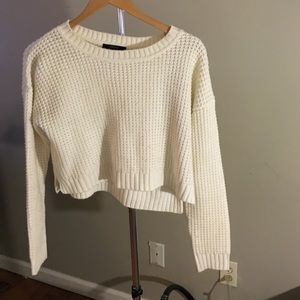 White Waffle Sweater