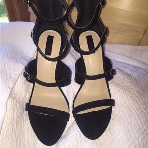 Black strappy stiletto heels