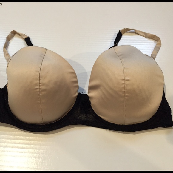 Nude and Black Bra.