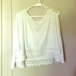 Forever 21 Flowy White Crop Top