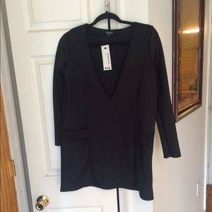 Boohoo Plunging Shirt Dress