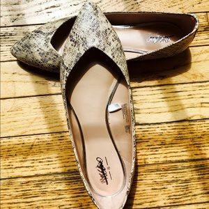 faux snakeskin flats