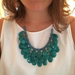 Blue/Green layered bib necklace