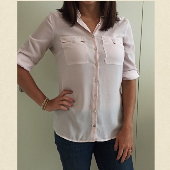 H&M Light Pink 3/4 Sleeve Top