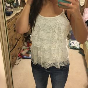 White Lace Forever 21 tank top
