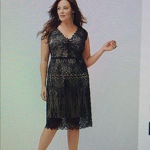 Lane Bryant lace over nude dress