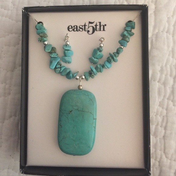 Turquoise Necklace and earring set.