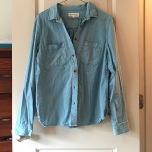 Madewell green button up