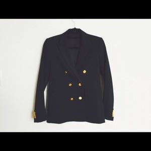 Navy Theory Double Breasted Blazer
