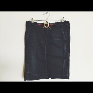 Denim Skirt with gold belt detail