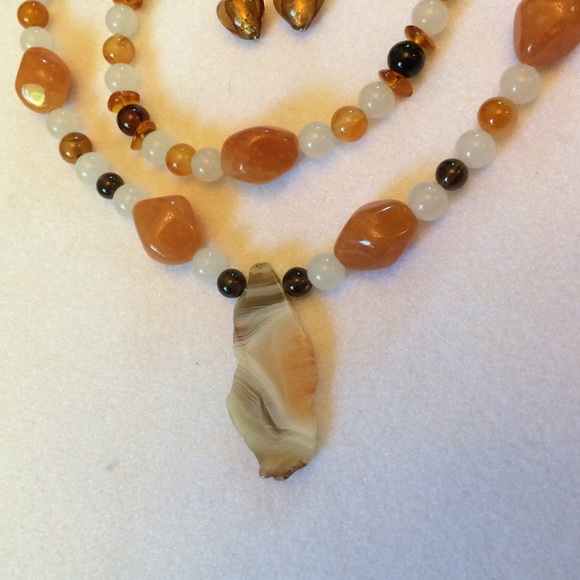 FINAL SALE PRICE Handmade OOAK Earthy Jade & Agate Jewelry Set - Picture 2 of 4