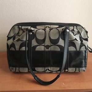 Barrel shaped Coach purse, gently used