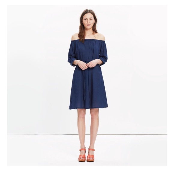 Madewell Indigo Off-the-Shoulder Dress