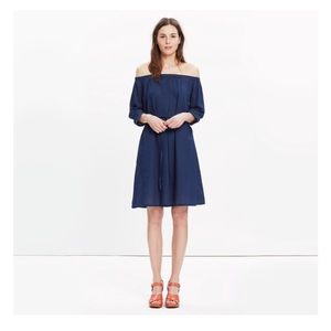 Madewell Indigo Off-the-Shoulder Dress