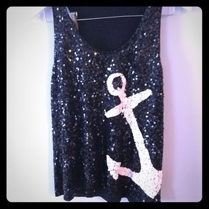 Jcrew sequin anchor tank