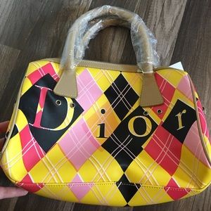 Pink and yellow Dior bag