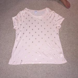 Baby Pink Tee with Gold Details