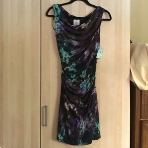 Suzi Chin Tie dye Cowl neck sleeveless dress 4P