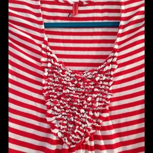 Anthropologie Tops - Anthropologie Red Bouquet of Stripes Tee GUC Anthropologie Tops - Anthropologie Red Bouquet of Stripes Tee GUC