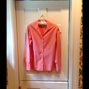 Talbots CORAL Wrinkle Resist Stretch Blouse 4