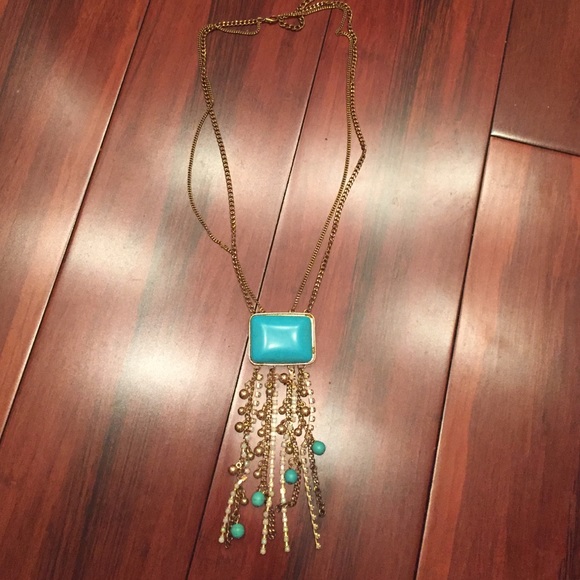 Turquoise gold chain necklace