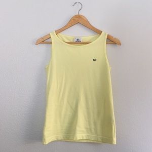 Lacoste yellow sleeveless tank top. Size 36