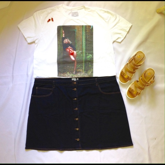 Alice & You denim a-line skirt dark blue