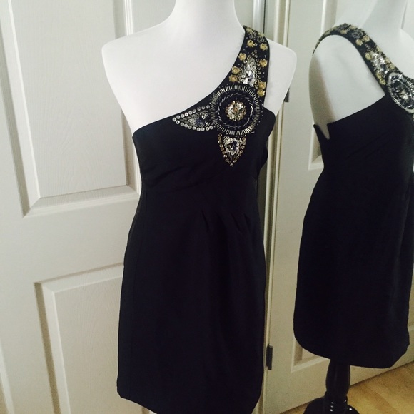 Rebecca Taylor One-Shoulder Silk Dress