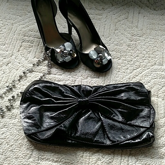 Black Vegan Leather Clutch