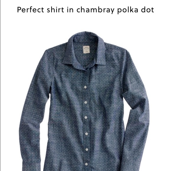 J. Crew perfect shirt in chambray dot