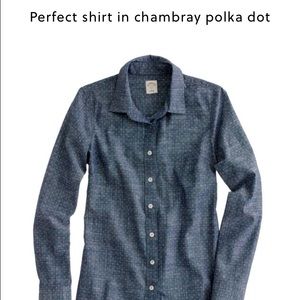 J. Crew perfect shirt in chambray dot