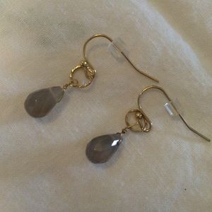 Dainty gold and grey earrings