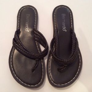 Bernardo Woven Sandal in Dark Brown