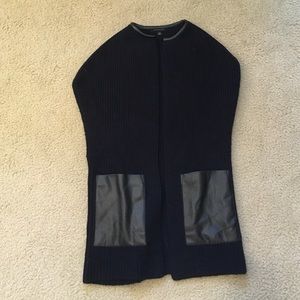 Ann Taylor faux leather sweater vest
