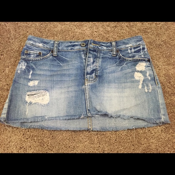 American Eagle Distressed Denim Skirt
