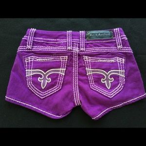 NWOT Rock Revival Purple Aida Shorts Sz 26