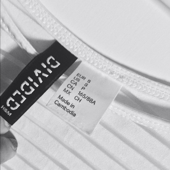 White mesh shadow striped crop top - Picture 3 of 4